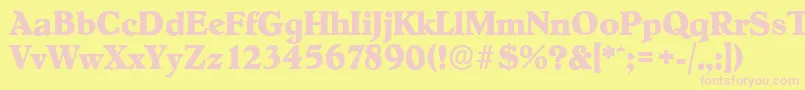 HobokenserialXboldRegular-Schriftart – Rosa Schriften auf gelbem Hintergrund