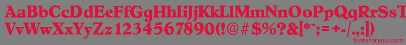 フォントHobokenserialXboldRegular – 赤い文字の灰色の背景
