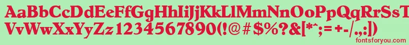 Шрифт HobokenserialXboldRegular – красные шрифты на зелёном фоне