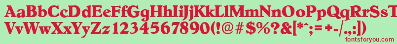 HobokenserialXboldRegular Font – Red Fonts on Green Background