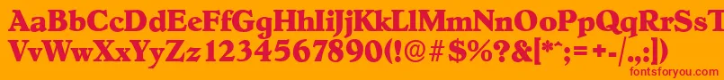 HobokenserialXboldRegular Font – Red Fonts on Orange Background