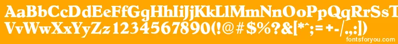 HobokenserialXboldRegular-Schriftart – Weiße Schriften auf orangefarbenem Hintergrund