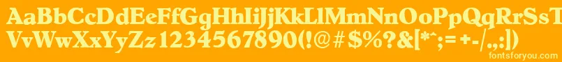 HobokenserialXboldRegular Font – Yellow Fonts on Orange Background
