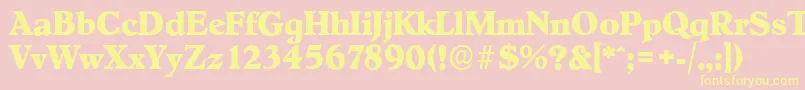 HobokenserialXboldRegular Font – Yellow Fonts on Pink Background