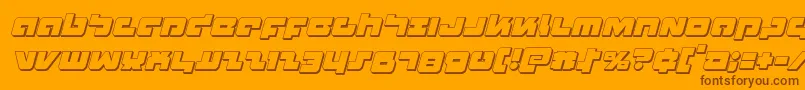 Weitere Informationen zur Boomstick3Dital-Schriftart Boomstick3Dital-Schriftart – Braune Schriften auf orangefarbenem Hintergrund