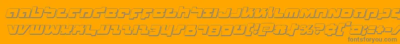 Lisätietoja Boomstick3Dital-fontista Boomstick3Dital-fontti – harmaat kirjasimet oranssilla taustalla
