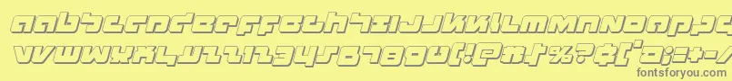 Fonte Boomstick3Dital – fontes cinzas em um fundo amarelo