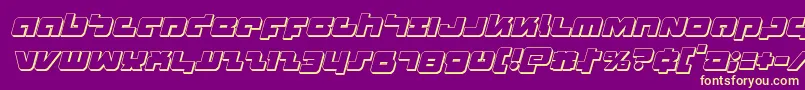 Boomstick3Dital-Schriftart – Gelbe Schriften auf violettem Hintergrund