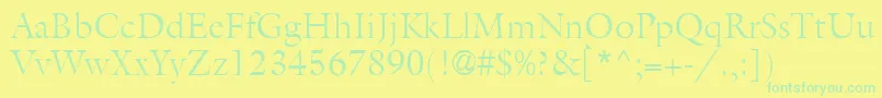 AcanthusLightSsiLight-Schriftart – Grüne Schriften auf gelbem Hintergrund