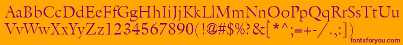 AcanthusLightSsiLight Font – Purple Fonts on Orange Background