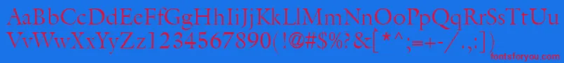 AcanthusLightSsiLight Font – Red Fonts on Blue Background