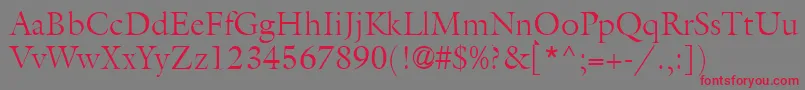 AcanthusLightSsiLight Font – Red Fonts on Gray Background