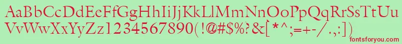 AcanthusLightSsiLight Font – Red Fonts on Green Background