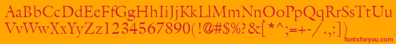 AcanthusLightSsiLight Font – Red Fonts on Orange Background