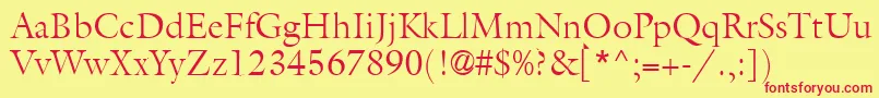 AcanthusLightSsiLight Font – Red Fonts on Yellow Background