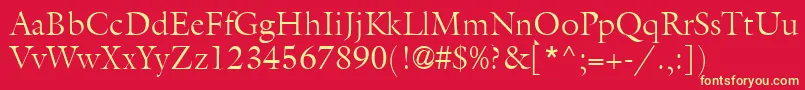 AcanthusLightSsiLight Font – Yellow Fonts on Red Background