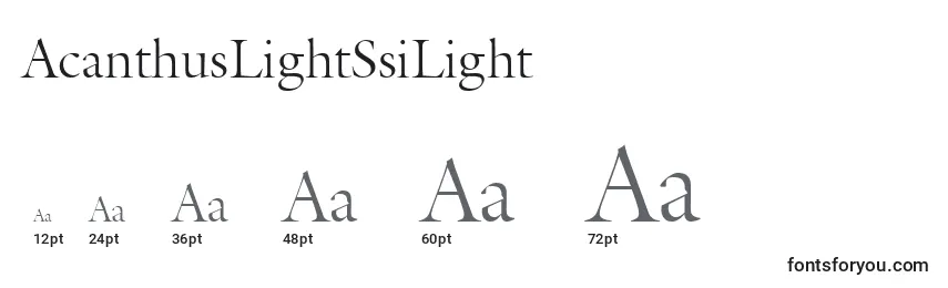 Размеры шрифта AcanthusLightSsiLight