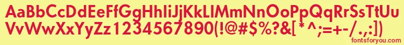 OrenburgcBold Font – Red Fonts on Yellow Background