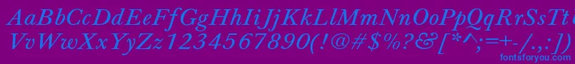 Czcionka Jason7 – niebieskie czcionki na fioletowym tle