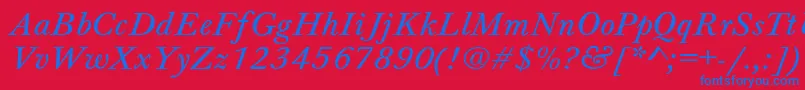 フォントJason7 – 赤い背景に青い文字