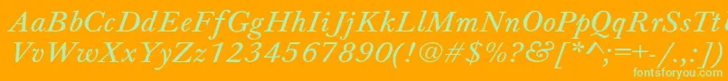 Jason7 Font – Green Fonts on Orange Background