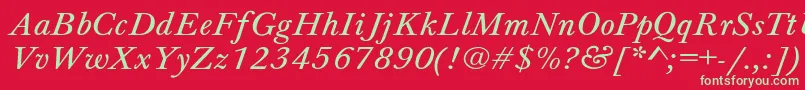 Jason7 Font – Green Fonts on Red Background