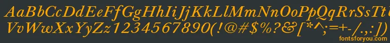 フォントJason7 – 黒い背景にオレンジの文字