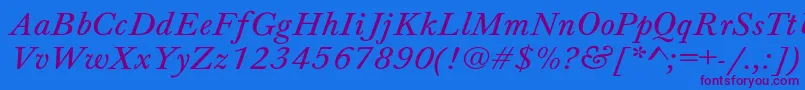 フォントJason7 – 紫色のフォント、青い背景