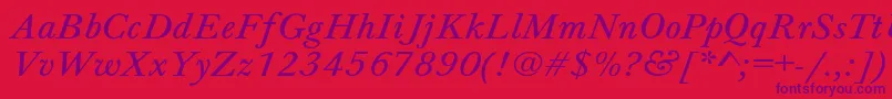 Jason7 Font – Purple Fonts on Red Background