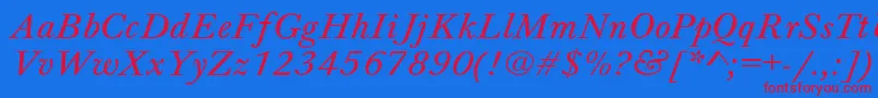 フォントJason7 – 赤い文字の青い背景