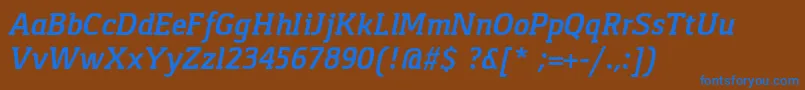 GasparBoldItalic Font – Blue Fonts on Brown Background