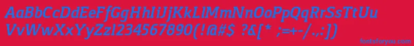 GasparBoldItalic Font – Blue Fonts on Red Background
