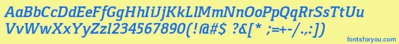 GasparBoldItalic Font – Blue Fonts on Yellow Background