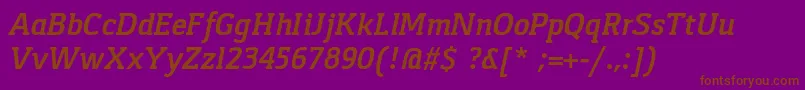 GasparBoldItalic Font – Brown Fonts on Purple Background