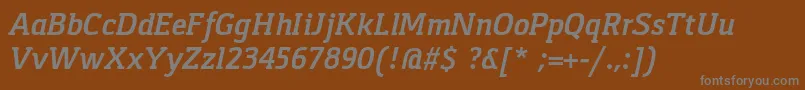 Шрифт GasparBoldItalic – серые шрифты на коричневом фоне