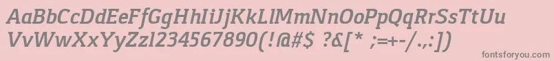 Czcionka GasparBoldItalic – szare czcionki na różowym tle