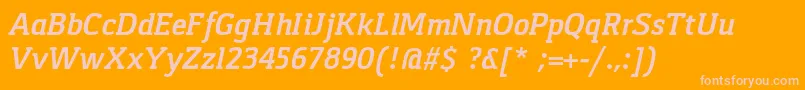 GasparBoldItalic Font – Pink Fonts on Orange Background