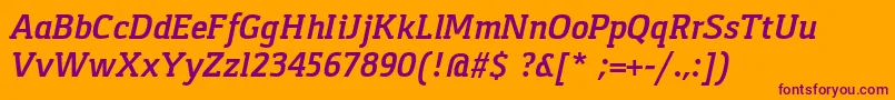 GasparBoldItalic Font – Purple Fonts on Orange Background