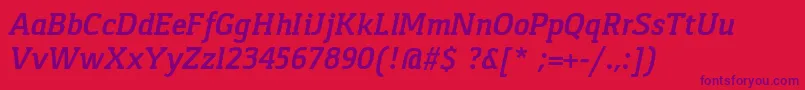 GasparBoldItalic Font – Purple Fonts on Red Background