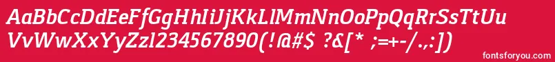 フォントGasparBoldItalic – 赤い背景に白い文字