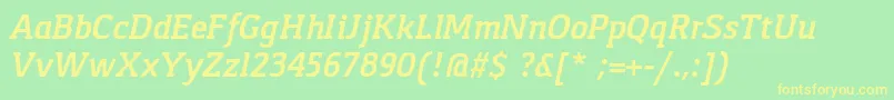 GasparBoldItalic Font – Yellow Fonts on Green Background