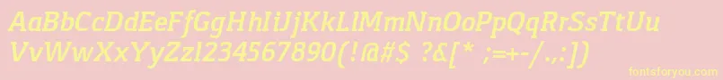 GasparBoldItalic Font – Yellow Fonts on Pink Background