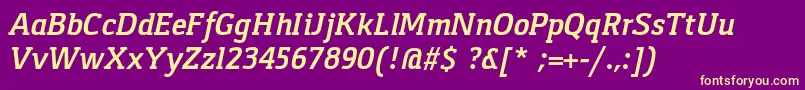 GasparBoldItalic Font – Yellow Fonts on Purple Background
