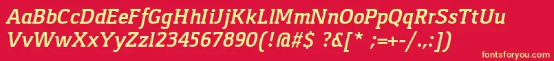GasparBoldItalic Font – Yellow Fonts on Red Background