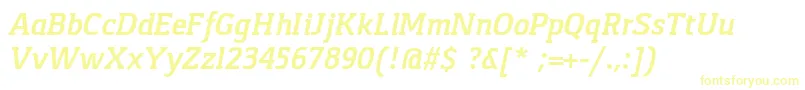 GasparBoldItalic Font – Yellow Fonts on White Background