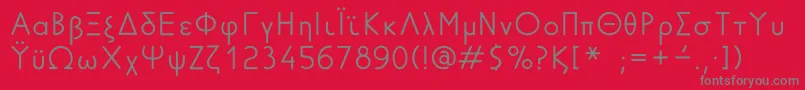 GreekFuturaLdr Font – Gray Fonts on Red Background