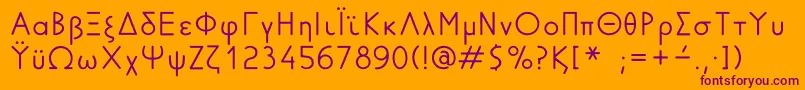 GreekFuturaLdr Font – Purple Fonts on Orange Background