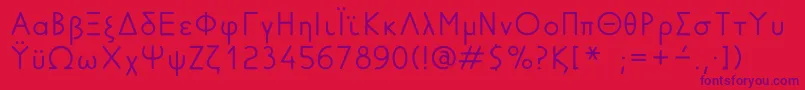 GreekFuturaLdr Font – Purple Fonts on Red Background