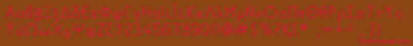 GreekFuturaLdr Font – Red Fonts on Brown Background