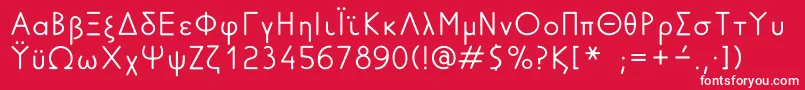 GreekFuturaLdr Font – White Fonts on Red Background